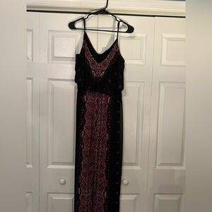 Elegant Black and Pink Maxi Dress brand by Express
Split leg, very flattering.